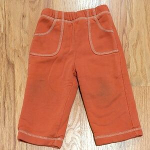 L.L. Bean Sherpa Lined Rust Orange Pull-On Joggers with Patch Pockets